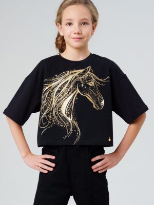 Фуфайка трикотажная для девочек (футболка)