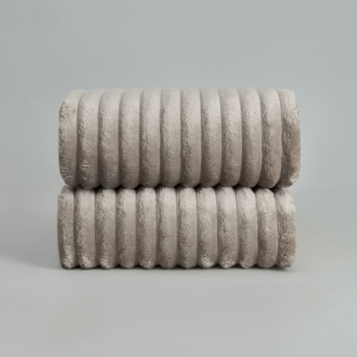 Плед Мягкая полоска/Soft strip, темно-серый