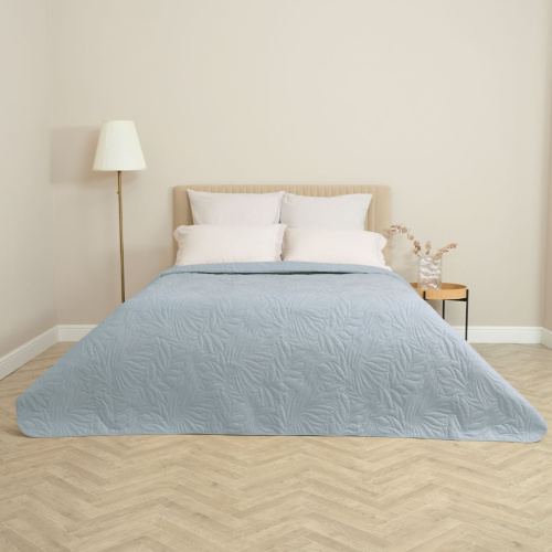 Покрывало Листочки/Fogliare, голубое