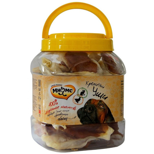 Мнямс лакомство для собак, кроличьи уши с куриным мясом - 700 г повседневный для взрослых с курицей для всех пород Китай 1 уп. х 1 шт. х 0.7 кг