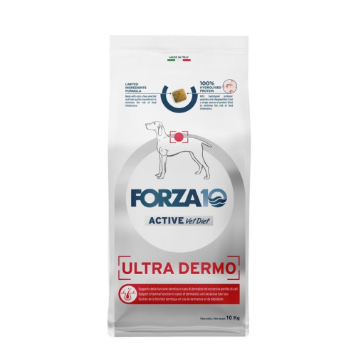 Forza10 Active VetDiet Ultra Dermo сухой корм для собак всех пород, для кожи и шерсти, с рыбой - 10 кг ветеринарный супер премиум без курицы для взрослых с рыбой для всех пород мешок Импортный корм 1 уп. х 1 шт. х 10 кг