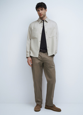 Брюки-чиносы из твила, Бежевый