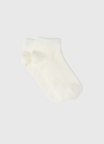 Короткие носки в рубчик, Белый