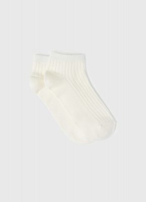 Короткие носки в рубчик, Белый