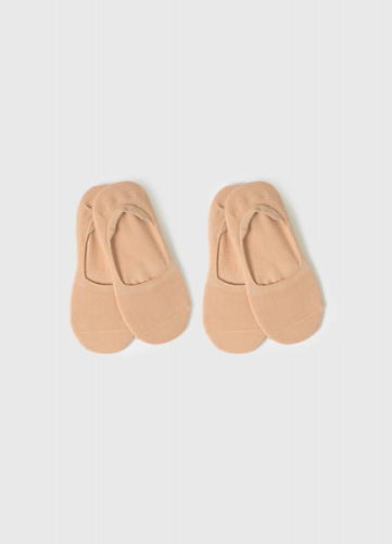 Носки-подследники из хлопка, 2 пары, Бежевый