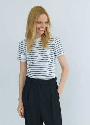 Футболка в рубчик, Белый