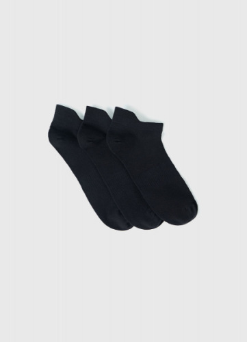 Короткие фитнес-носки с поддержкой стопы, 3 пары, Черный