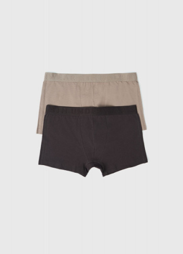 Трусы-транки с низкой посадкой, 2 шт., Коричневый
