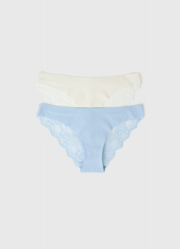 Классические брифы с кружевом сзади, 2 шт., Белый