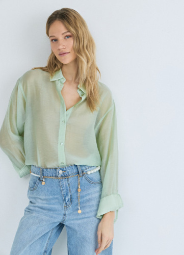 Рубашка из лиоцелла, Зеленый