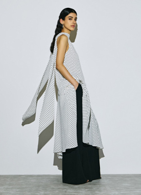 Шифоновое принтованное платье, Белый