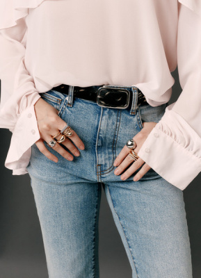 Ремень из натуральной кожи с ворсом, Черный