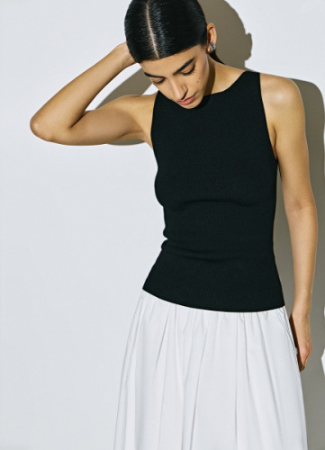 Майка в рубчик, Черный