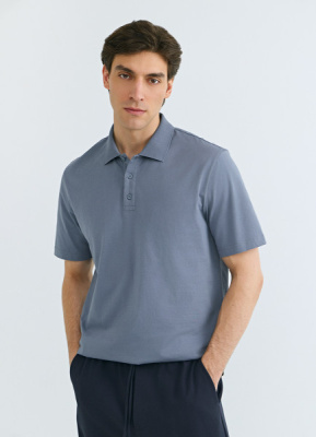 Базовое поло из хлопка, Синий