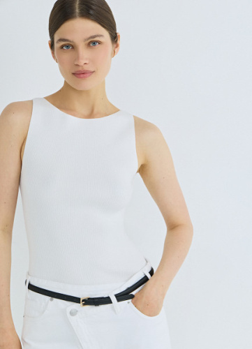 Майка в рубчик, Белый