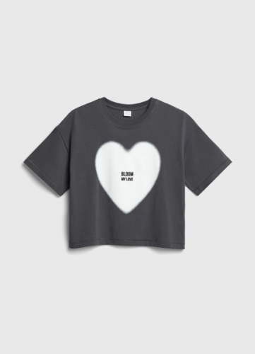 Футболка с принтом для девочек, Серый