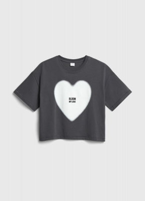 Футболка с принтом для девочек, Серый