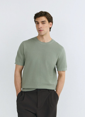 Футболка из текстурной ткани, Зеленый