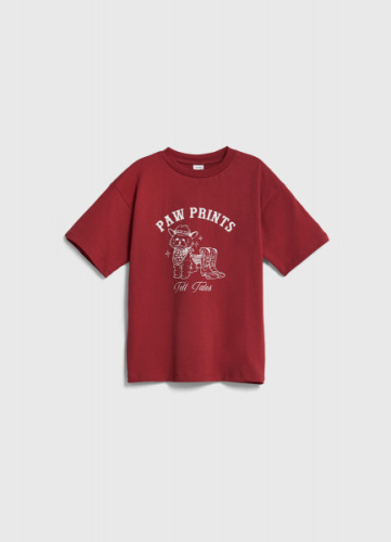 Футболка с принтом для девочек, Красный