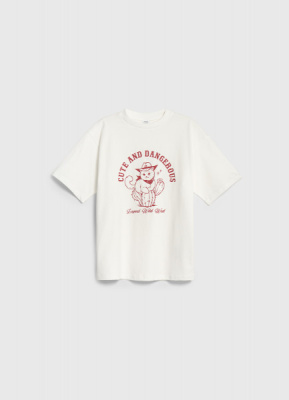 Футболка с принтом для девочек, Белый