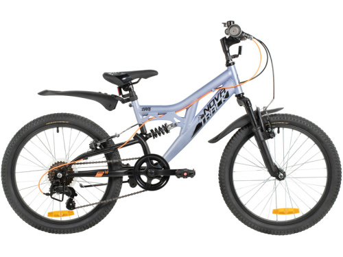 Детский велосипед Novatrack Shark 20, год 2026, цвет Серый-Голубой