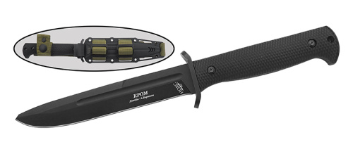 Тактический нож НОКС Кром Black, сталь AUS-8, рукоять резинопластик