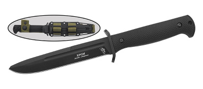 Тактический нож НОКС Кром Black, сталь AUS-8, рукоять резинопластик