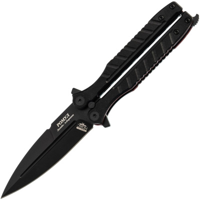 Нож-бабочка (балисонг) Ромул Black, сталь AUS-8, рукоять G10