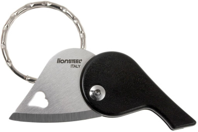 Нож-брелок складной сердце LionSteel LB EB - LionBeat Ebony, сталь 440, рукоять африканское дерево