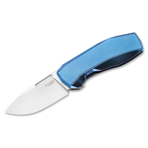 Складной нож LionSteel N.ONE, сталь MagnaCut, рукоять титан, голубой