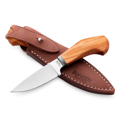 Нож с фиксированным клинком LionSteel Willy, сталь М390, рукоять оливковое дерево