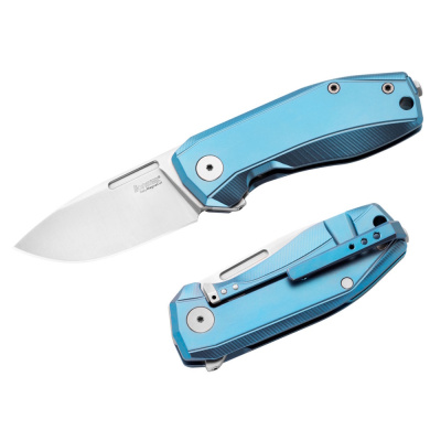 Складной нож LionSteel NANO, сталь MagnaCut, рукоять титан, голубой