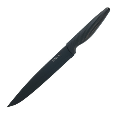 Нож кухонный филейный Okroshka Crouton 19.8 см, сталь 5cr15mov, рукоять пластик, черный