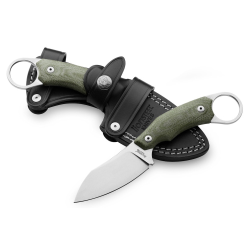 Нож с фиксированным клинком LionSteel H1, сталь M390, рукоять микарта, зеленый