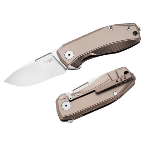 Складной нож LionSteel NANO, сталь MagnaCut, рукоять титан, бронзовый