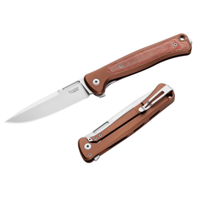 Складной нож LionSteel Skinny Aluminium, сталь MagnaCut, рукоять алюминий/микарта, коричневый