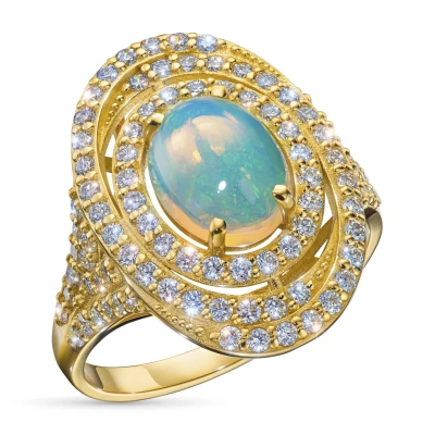 Кольцо из желтого золота с опалом э0327кц02260366_white