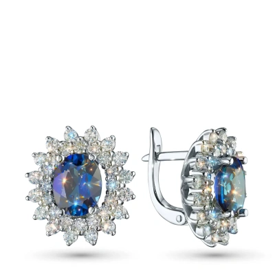 Серьги из белого золота с сапфирами э4758сг03210405