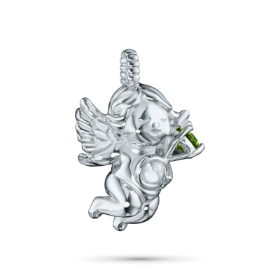 Подвеска из серебра с хромдиопсидом э0605пд12250368