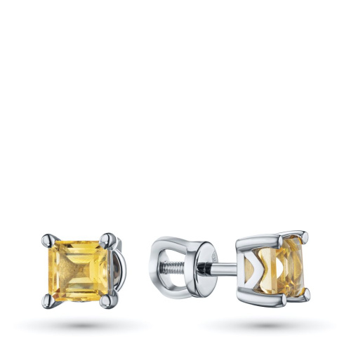 Пусеты из серебра с цитринами э0620пс03220411