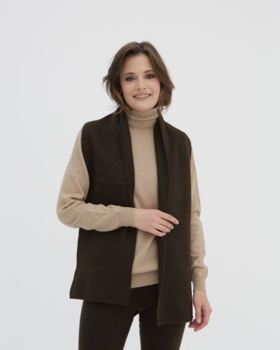 Шарф из пуха яка UL темно-коричневый