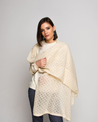 Палантин из шерсти 7W12003 бежевый