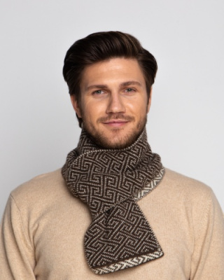 Шарф из монгольской шерсти 5W10003 с узорами