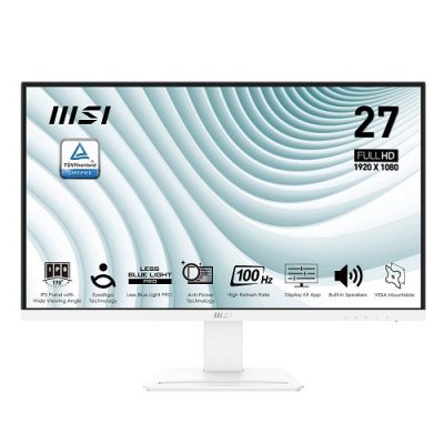 Монитор 27" MSI PRO MP273AW 9S6-3PB4CH-217 1920x1080 LED, 16:9, IPS, 300cd, 1000:1, 1ms, 178/178, VGA, DP, HDMI, 100Hz, Speakers, tilt, VESA 75х75, wh