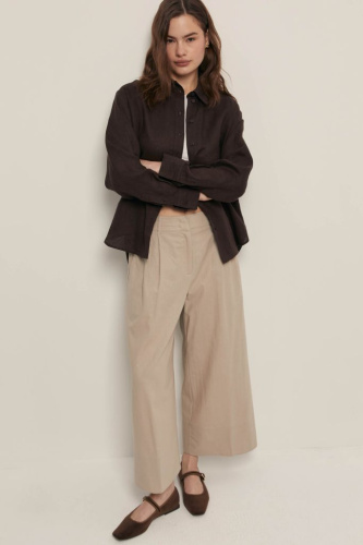 Укороченные брюки из конопляной ткани с хлопком