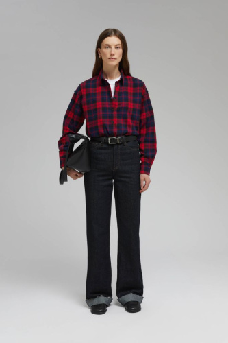 Рубашка оверсайз из хлопковой фланели