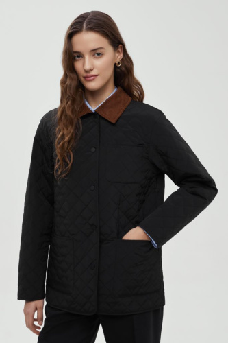 Утепленная куртка с вельветовым воротником