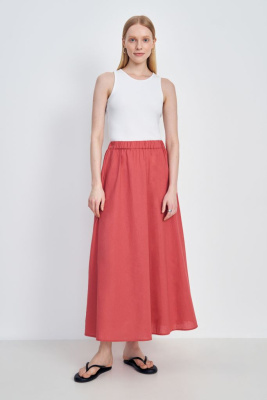 Юбка изо льна и хлопка