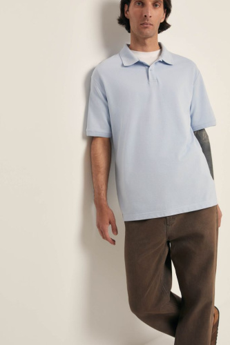 Поло из трикотажа пике свободного силуэта