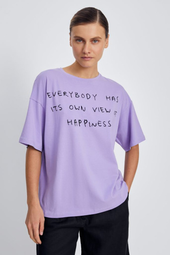 Футболка с принтом из хлопка